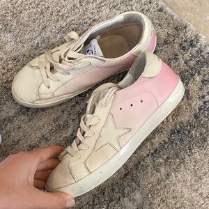 Golden Goose Pink and White Sneakers